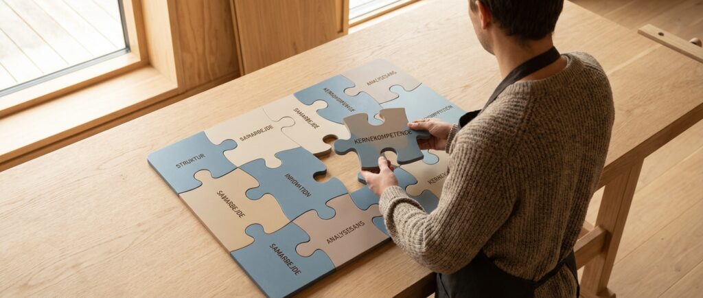 En person afkoder et jobopslag ved at matche kompetencer, find skjulte krav med klarhed.