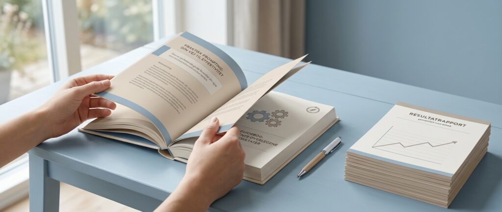 Få bedre AI-resultater hver gang med 'Den Store Guide til Praktisk Prompting'. Klarhed og overskud i arbejdet.