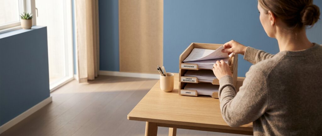 Rolig, organiseret kontorarbejdsplads. Valget af den rette AI-assistent: Gemini vs. ChatGPT og Claude.