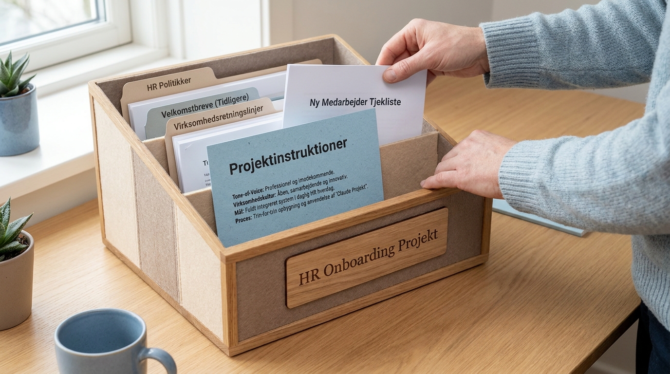 Glem Chatbotten: Hænder organiserer fysiske dokumenter i en 