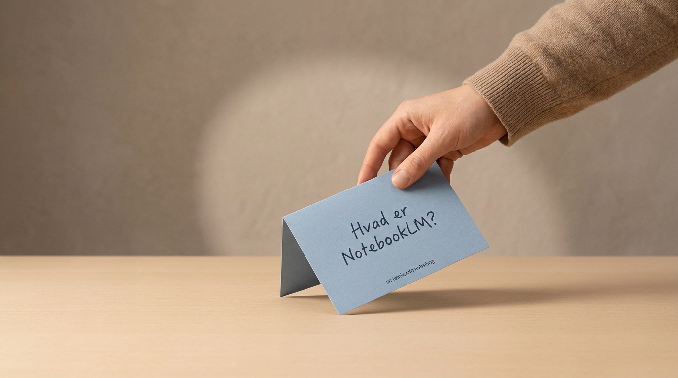 En hånd lægger let et dokument, der symboliserer en nem start med hvad er NotebookLM.