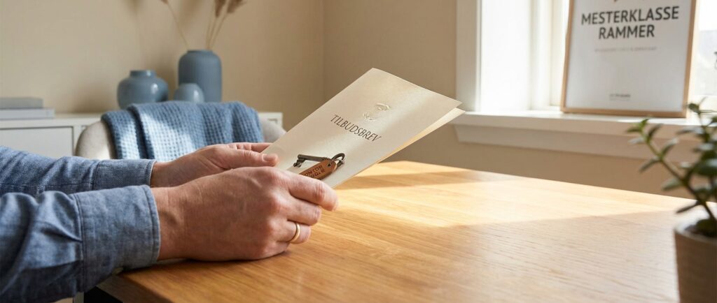 Hænder der holder et jobtilbud, symboliserer succes fra 'Mesterklasse i Prompts: De 5 hemmelige AI-frameworks der lander dig drømmejobbet'.