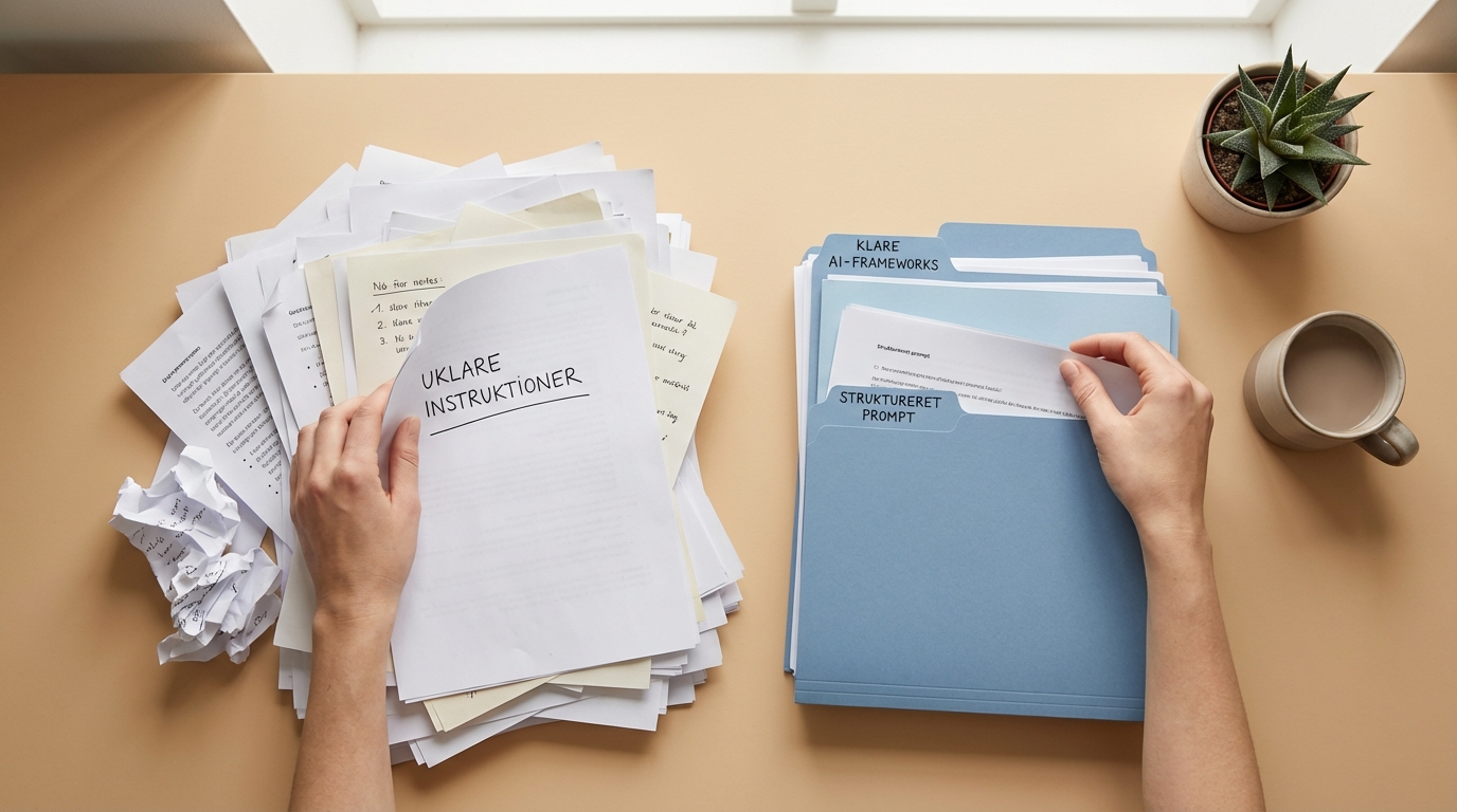 Strukturerede dokumenter over uorganiseret bunke, viser vigtigheden af klare 