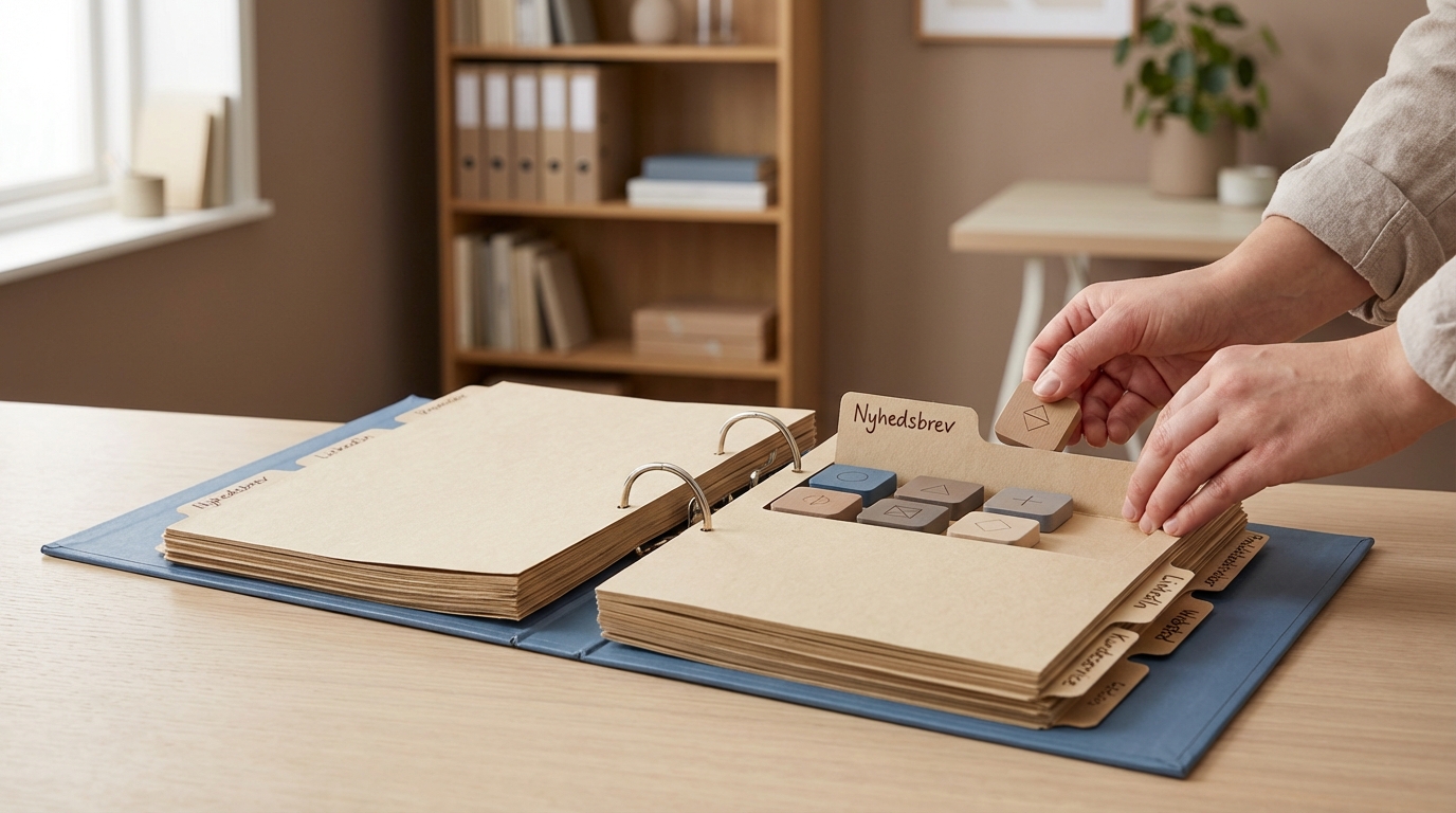 En organiseret samling af fysiske "byggeklodser" i et prompt-bibliotek, som illustrerer strømlinet AI indholdsskabelse.