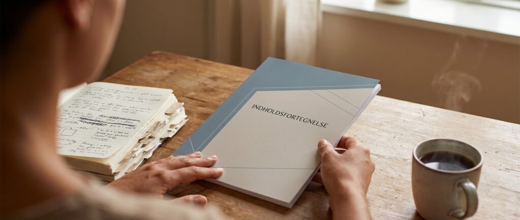 Slut med kedelige referater: Et slankt, automatisk genereret referat ligger klar, mens en tyk, gammel notesbog er skubbet til side.