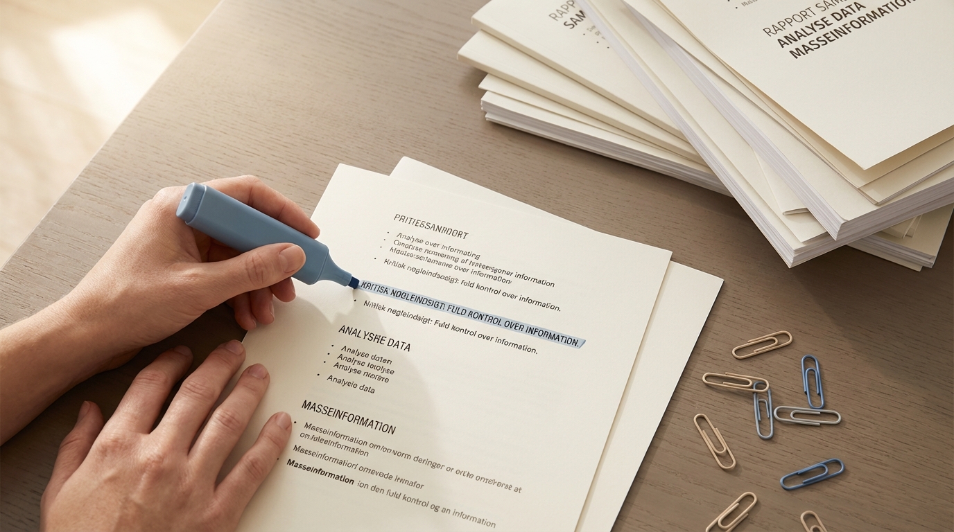 Hvorfor er det perfekt? Tæm de tunge rapporter: 7 trin til dokumentanalyse med NotebookLM viser vejen.