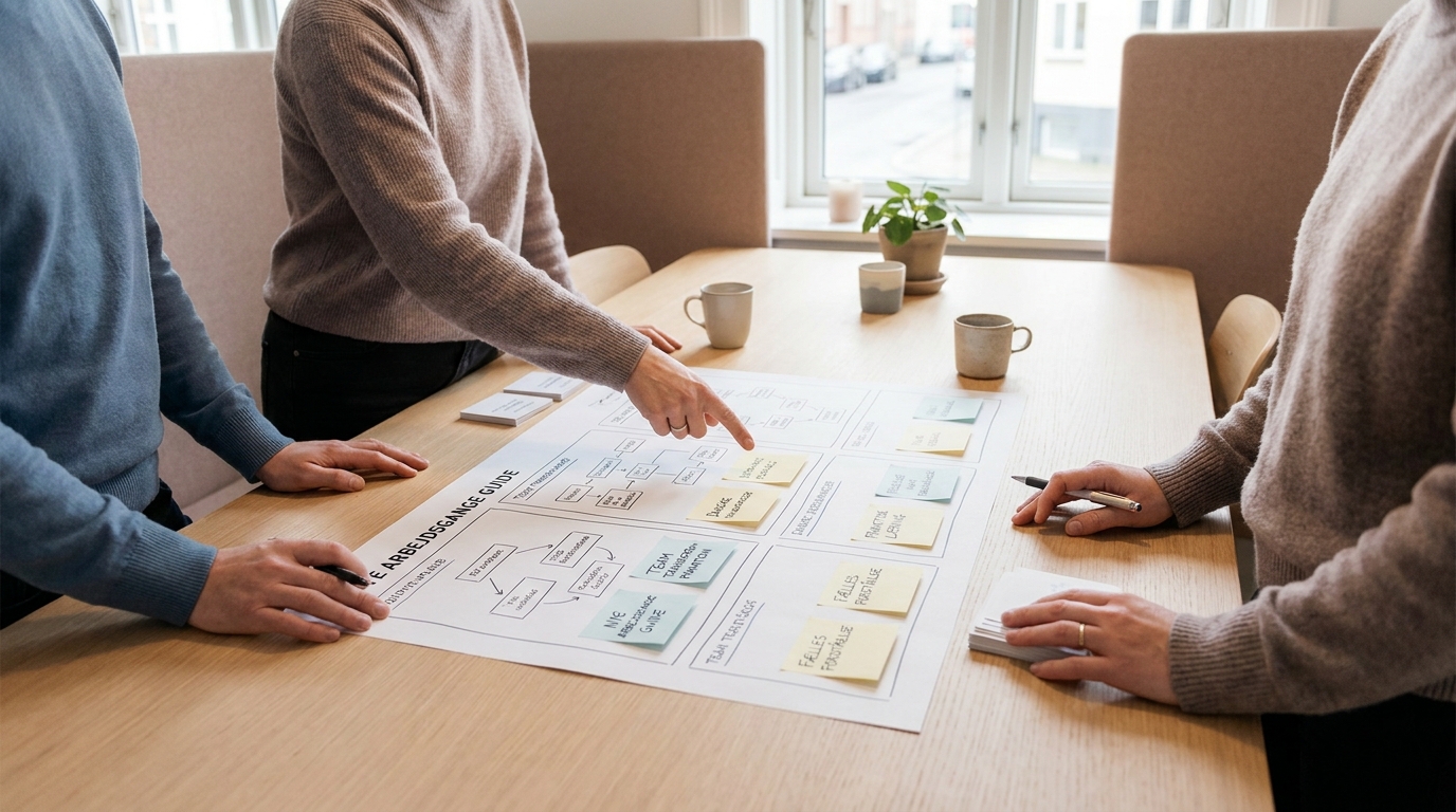 AI-transformation for danske virksomheder: Den komplette guide Teamarbejde om nye AI-arbejdsgange – en praktisk guide for danske virksomheder.
